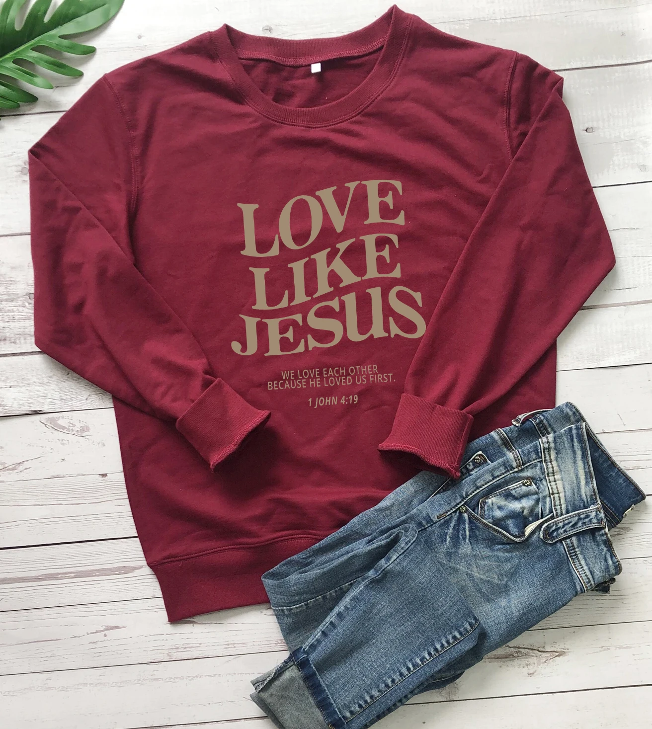 Love Like Jesus We Love Each Other Sweatshirt Christian Sweats Fath Pullovers Women Fashion Casual 100%cotton Vintage Top