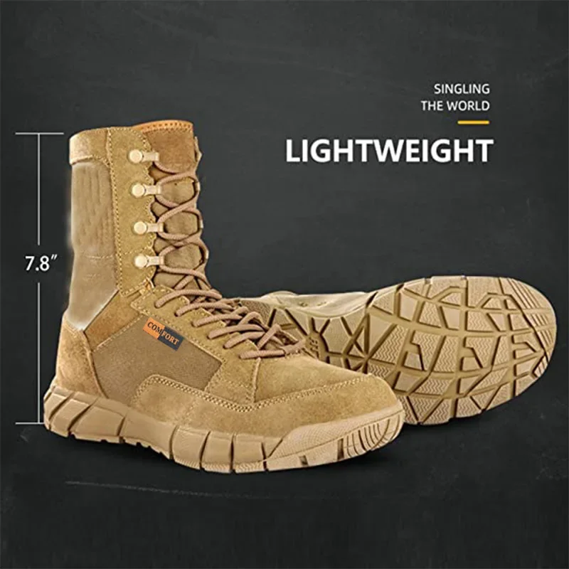 High Quality Outdoor Men\'s Hiking Shoes Desert High Tactical Boots Men\'s Soldier Combat Boots