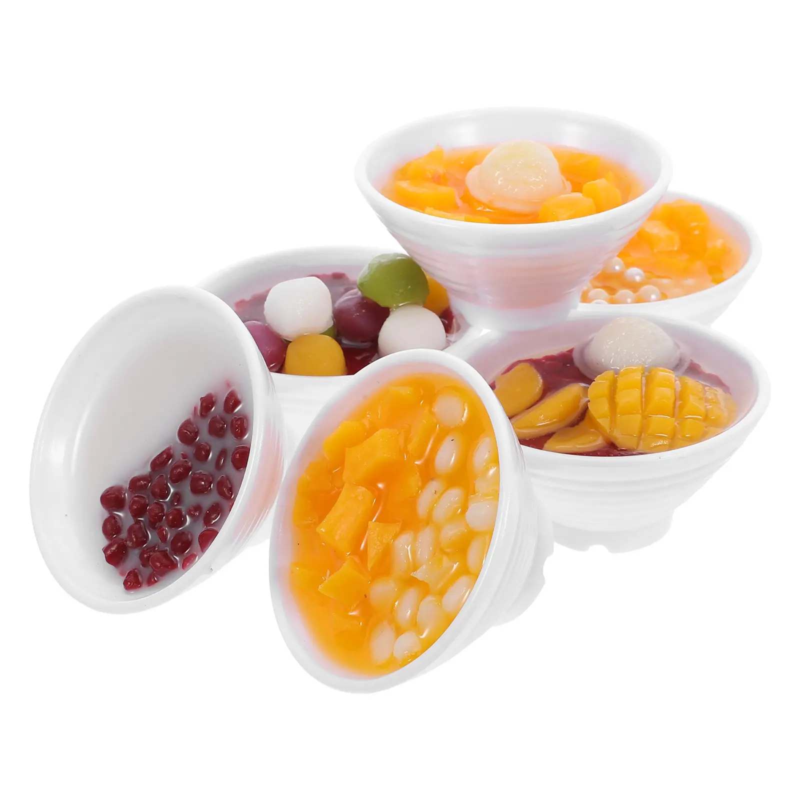 Miniaturas de Tazas de Postre, Bolas de Pudín de Mango Asiáticas Realistas, Accesorios de Comida de Simulación, Decoración de Cocina, Fotografía, Comida Falsa para Exhibición