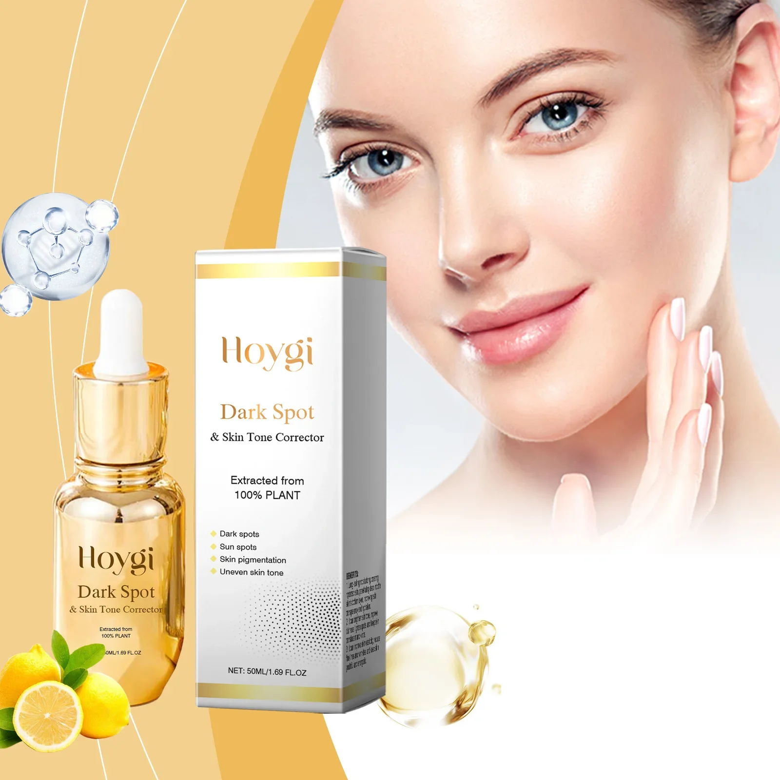 

Hoygi Facial Repair Serum Brightening Moisturizing Hydrating Light Lines Gentle Moisturizing Anti-Wrinkle Facial Serum 50ml