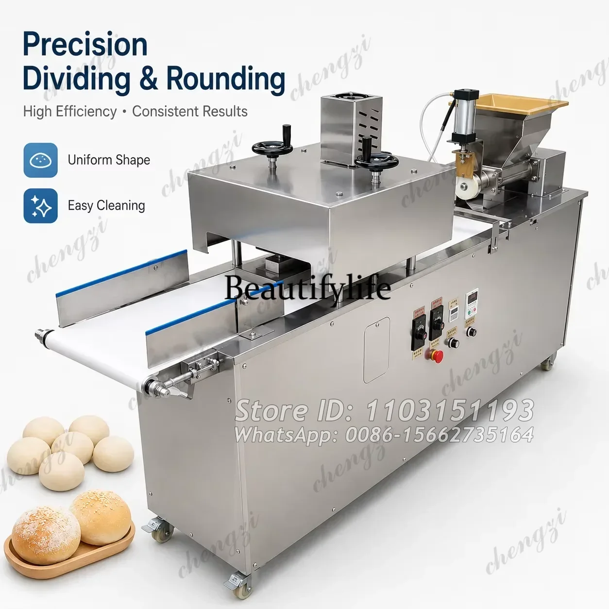 Rounding Machine Size Adjustable Automatic Dough Divider Rounder Dough Cutting Machine Dough Ball Maker Rolling Equipment