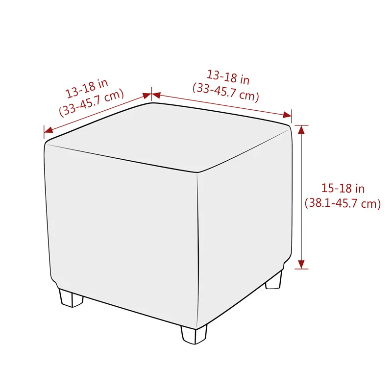 Soft Square Ottoman Stool Cover Rectangle Footrest Footstool Protector Elastic Sofa Footrest Slipcover Footstool Case Home Decor