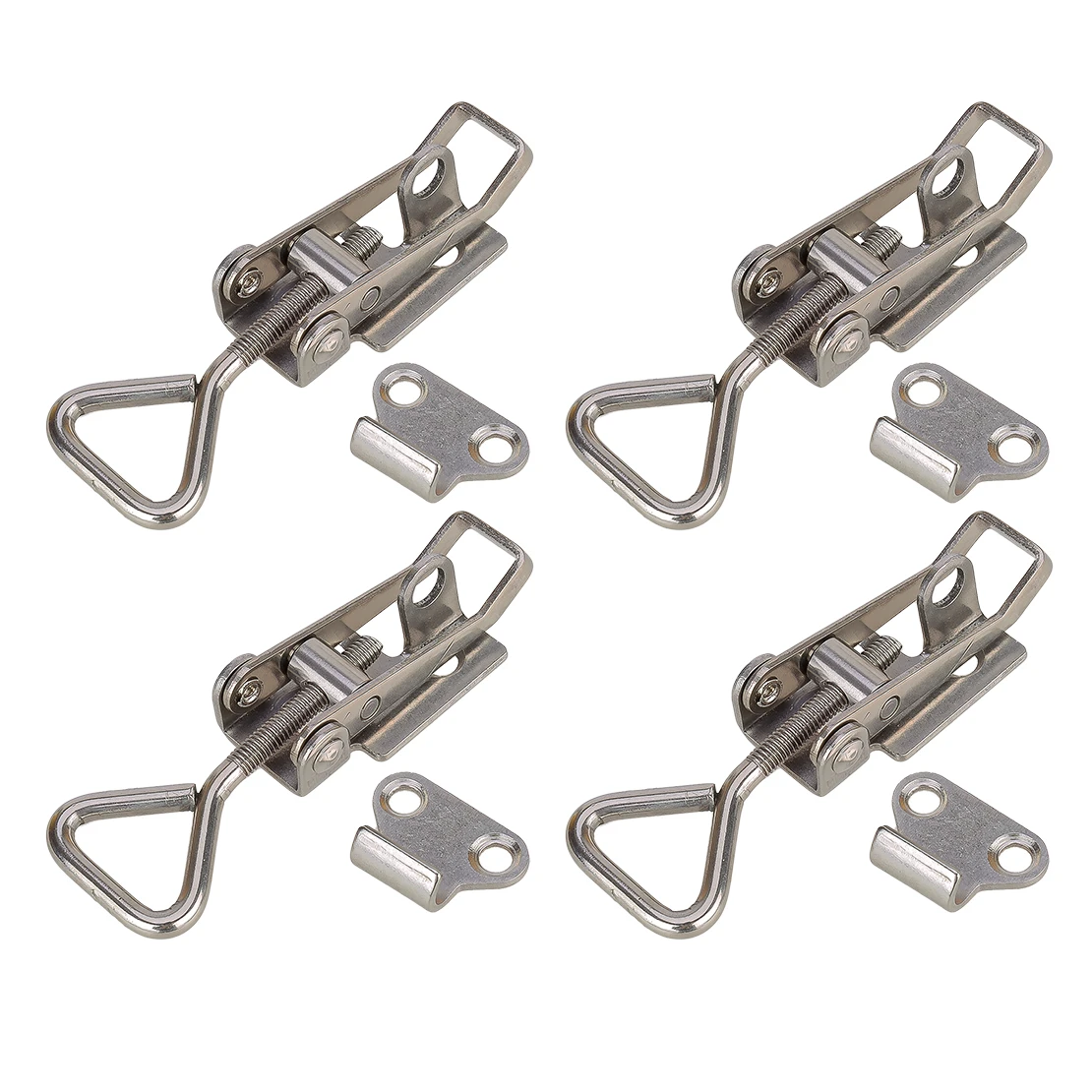 

4 Sets Small Marine Toggle Latch Buckles with Keyhole Fastener Clamps for Boat Yacht RV Deck and Cabin Hardware Stainless Steel