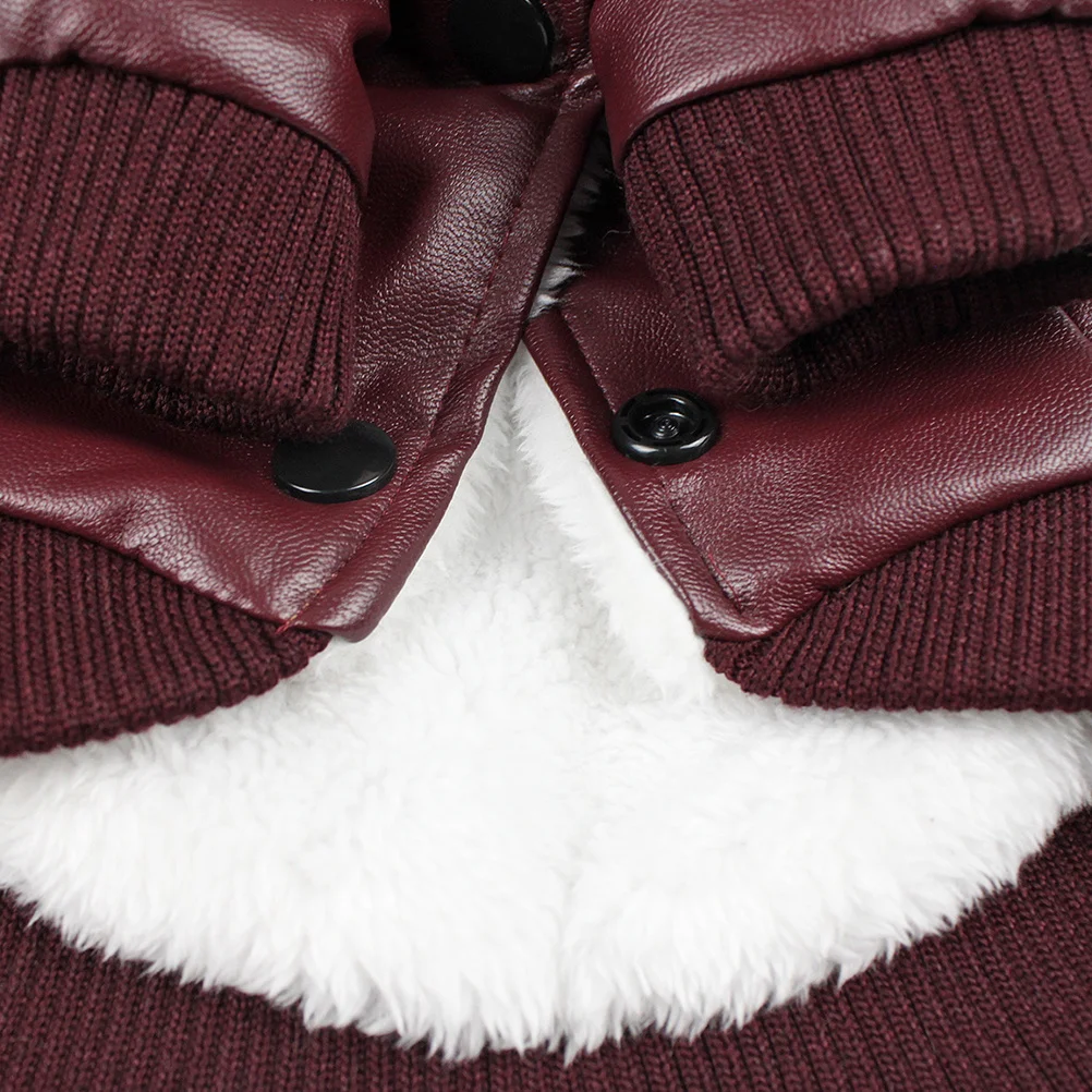 

Dog Pu Coat With Warm Faux Collar Winter Puppy Outfit For Outdoor Walking Jogging Xl Pet Costume Dog Clothes