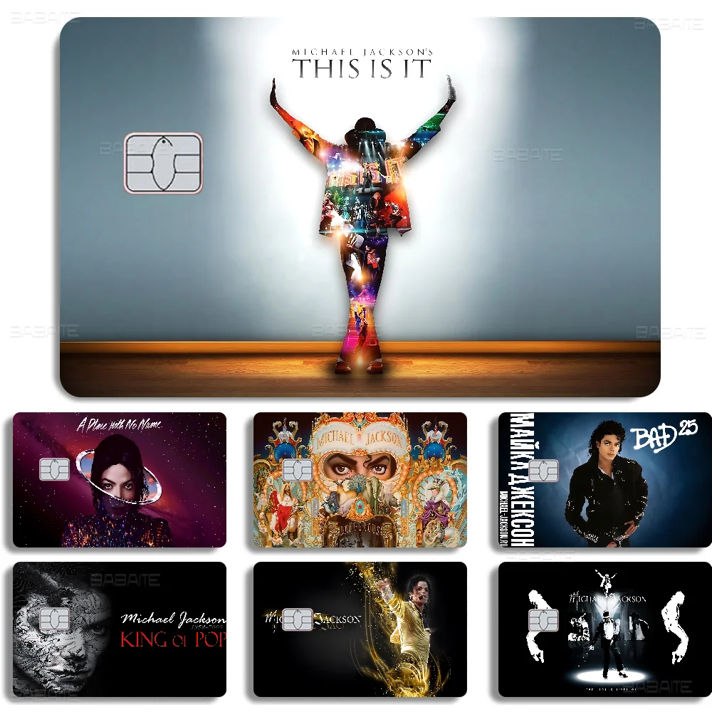 M-Michael J-Jackson Retro Anmie Sticker Film Skin Cover For Credit Card Debit Bank Card Front