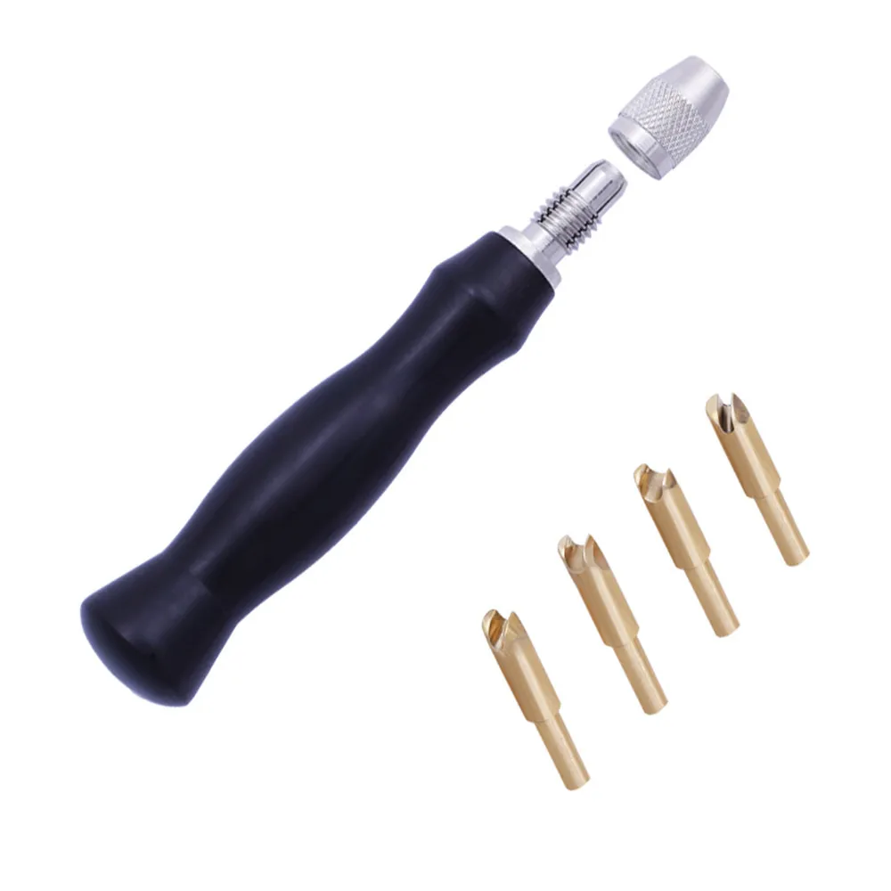 Leather edge ebony handle creasing machine Leader rcraft marking edge decoration surface line pure copper edge line tool groove