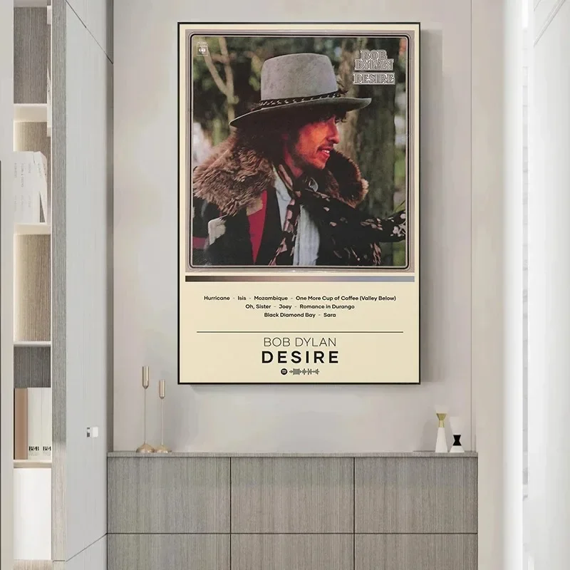 الكلاسيكية الرجعية أبيض وأسود الموسيقى ستار بوب ديلان ألبوم الموسيقى غطاء المشارك قماش لوحات صور فنية للجدران ديكور المنزل #5