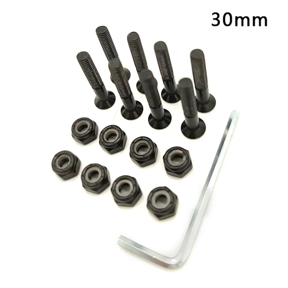 

16Pcs M5 30/35/53mm Skateboard Replacement Screws Nuts Teel Screws Bolts Four-Wheeled Skateboard Longboard Accessories