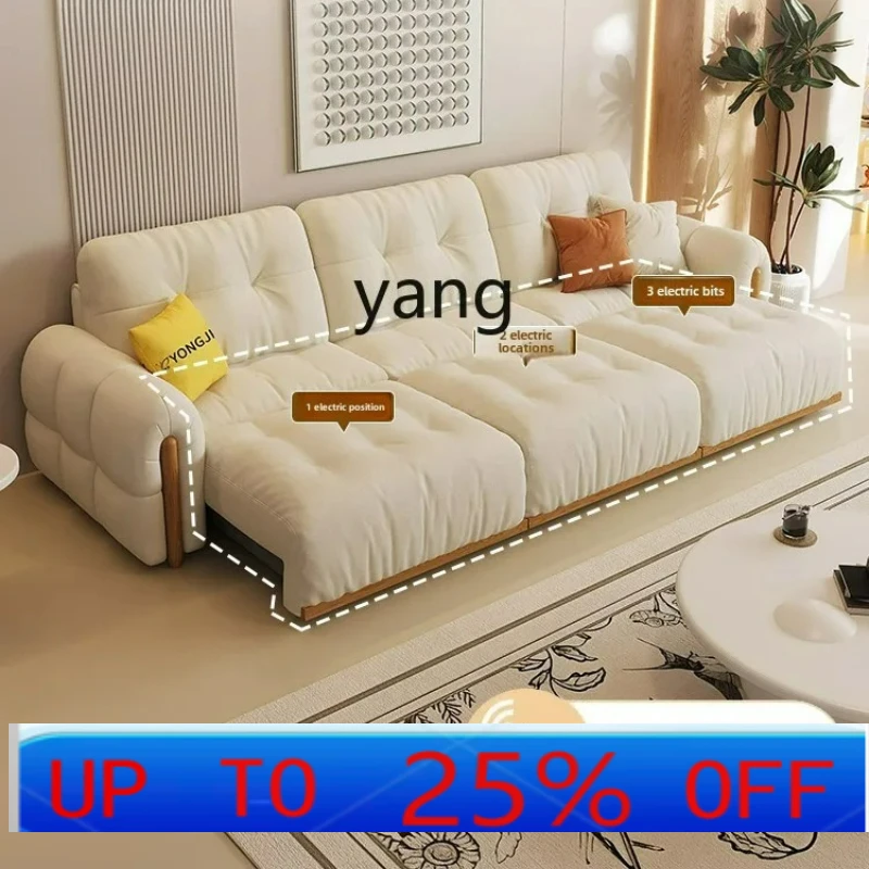 

LTT log cream wind electric retractable function sofa dual-purpose living room adjustable cloud sofa bed