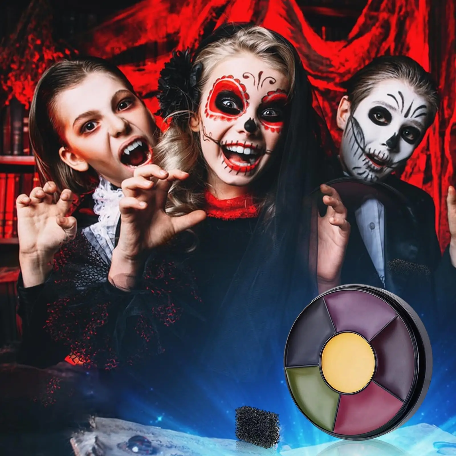 6 สีสีกันน้ํา Face Body Paint ที่ละลายน้ําได้แต่งหน้าฮาโลวีน Stage แต่งหน้า Body Paint สีแต่งหน้า