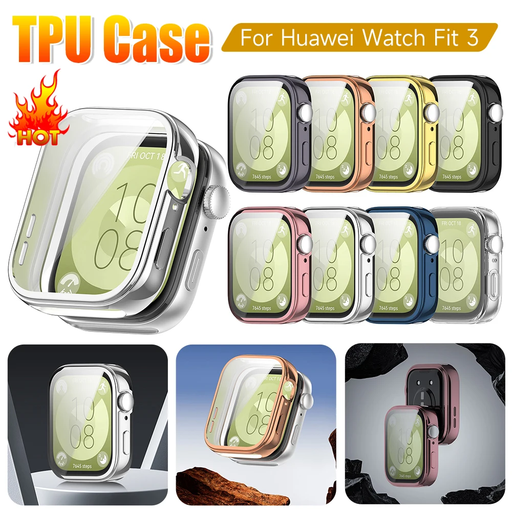 

Hot Sale Case Cover for Huawei Watch Fit 3 Accessories All-Around Protective Case Screen Protector Flexible Soft Dustproof Shell