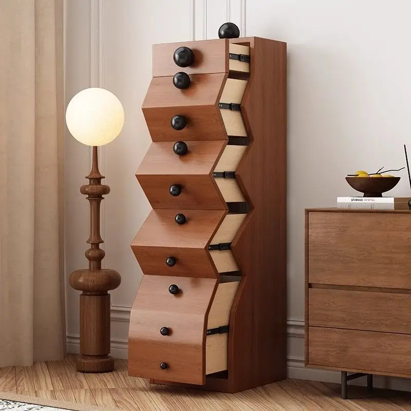 Solid chest cabinet, entrance retro locker, dining side storage room Italian style