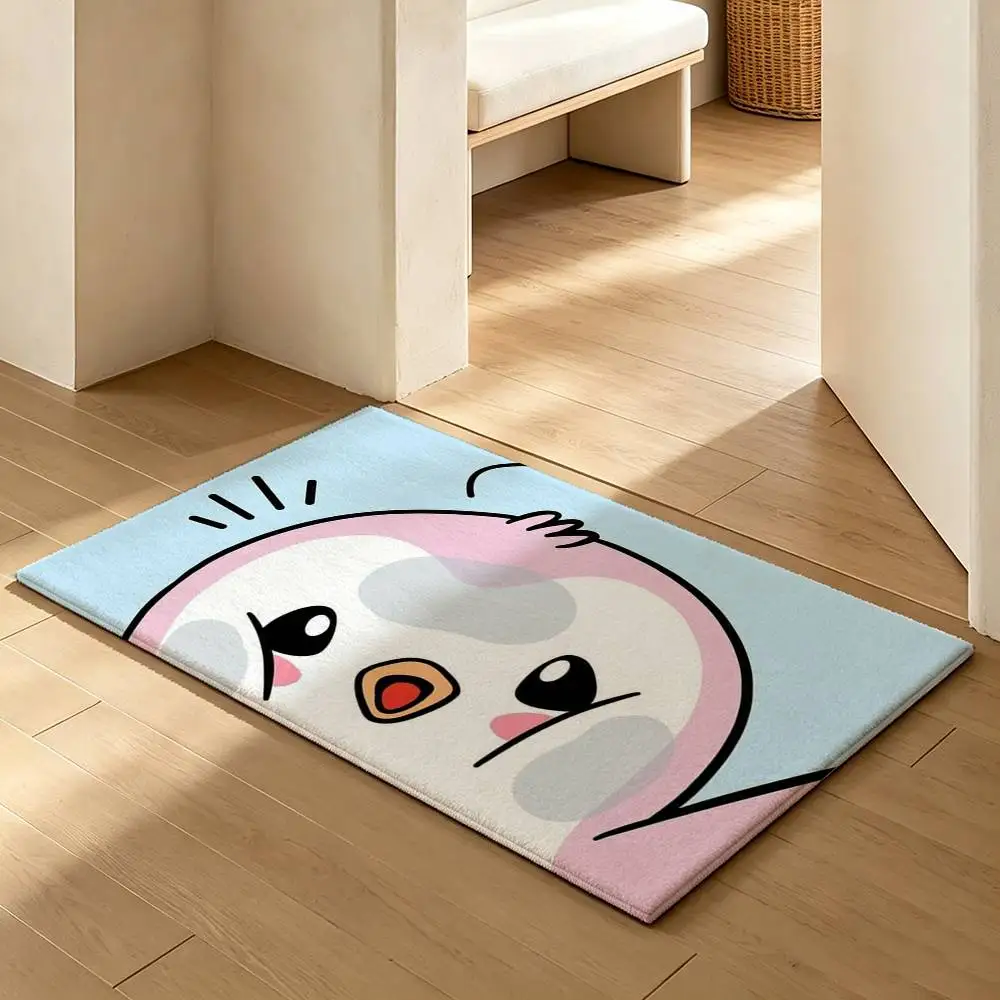 P-Pudgy Penguin CUTE  Soft Absorbent Decorative Floor Mat for Bathroom Entryway Living Room