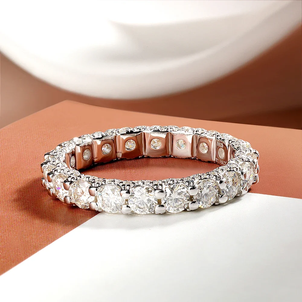 Serenity 3mm D couleur Moissanite anneaux pour femmes hommes cadeau 100% S925 argent Sterling plaqué 18K laboratoire diamant rangée anneaux bijoux fins