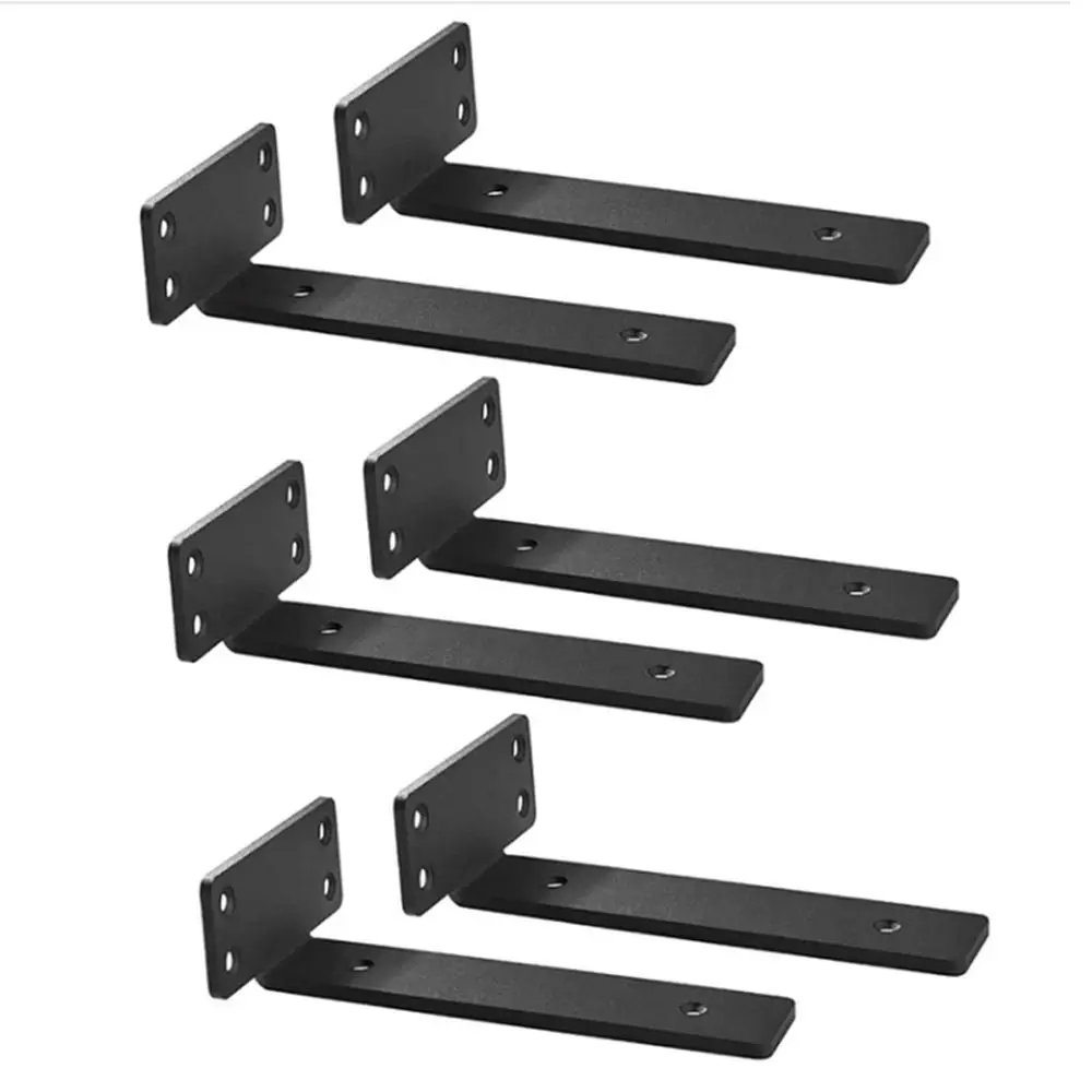 Floating Shelf Brackets Heavy Duty Cast Iron Shelves Brackets Metal Wall Shelf Support Shelve L Brackets Black Coated Wall Mount