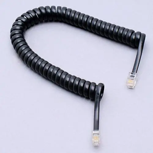 High Quality Black Telephone Line Cord 6ft Modern Extension Cable for Office Desk Phone System
