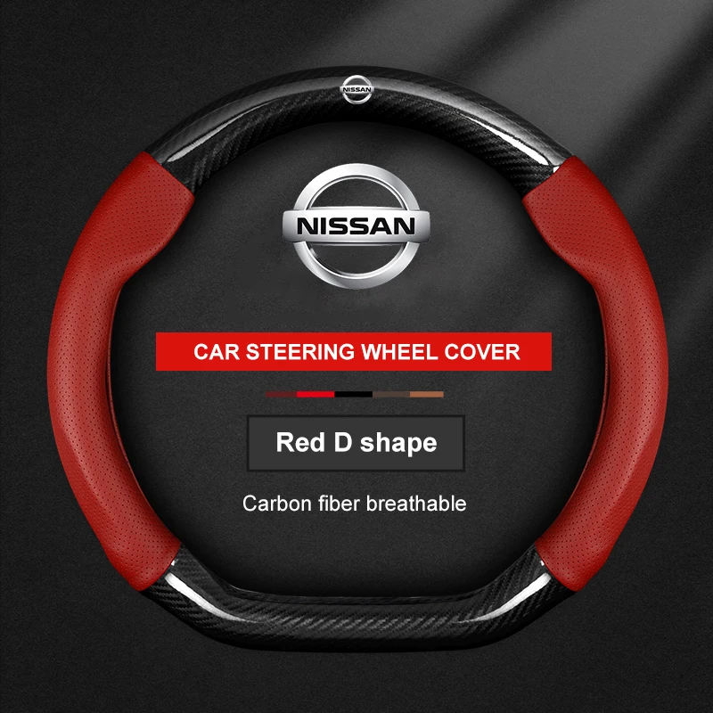 Car Steering Wheel Cover Nissan Qashqai Juke X-Trail Patrol Note Leaf Altima Maxima Micra Murano Rogue Pulsar Sentra Teana Tiida