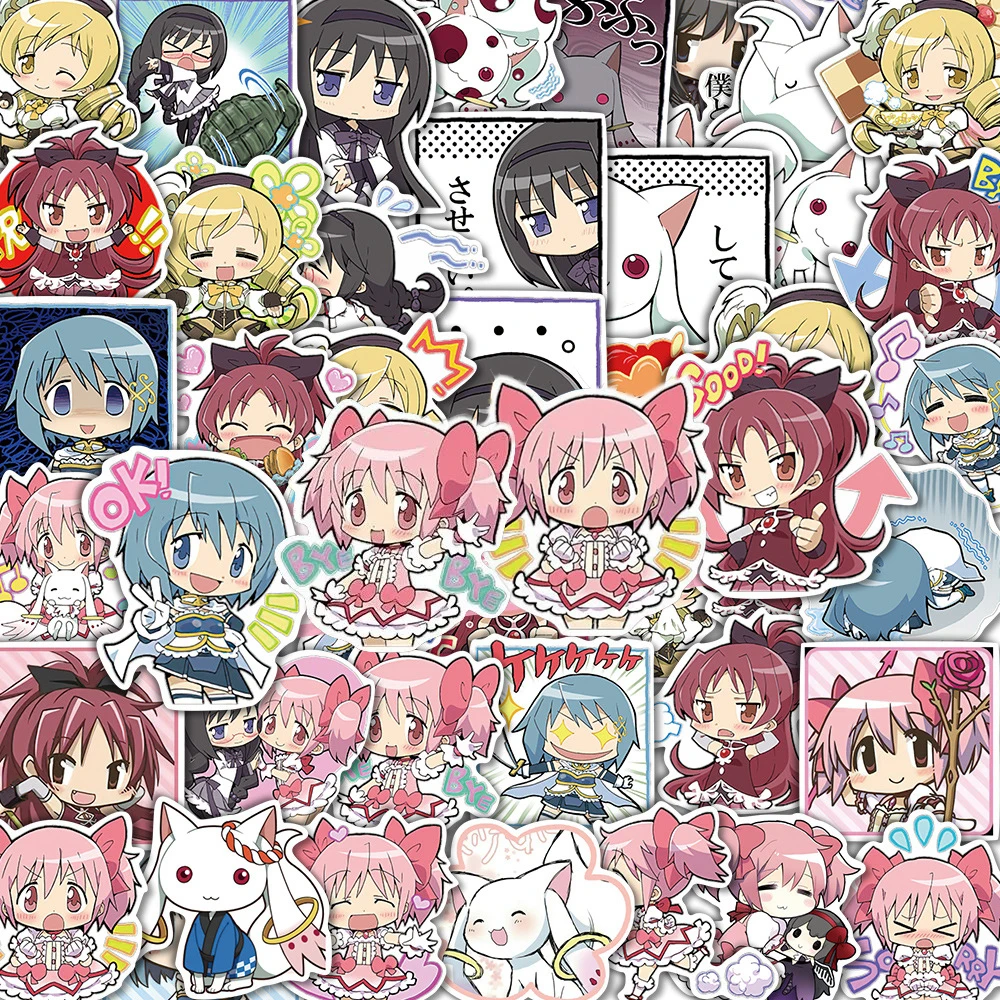 10/30/48 Stück Puella Magi Madoka Magica Anime Aufkleber Cartoon-Sticker Spielzeug DIY Laptop Handyhülle Auto Wasserdichte Dekorationsaufkleber