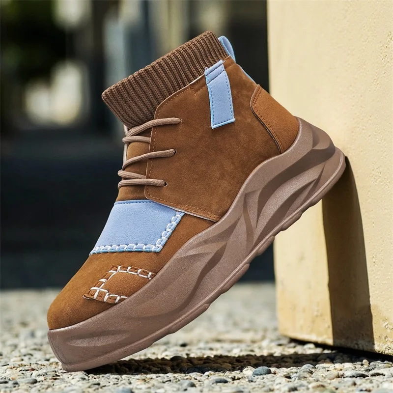 

Winter men's high top casual retro versatile sports thick sole height increasing niche casual trendy shoes