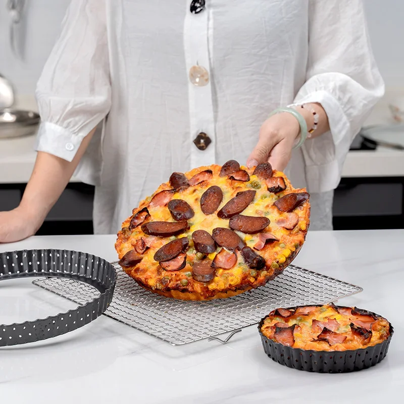 

5/8/9 дюймов перфорированная форма для торта PIZZA, антипригарные формы для фруктовых пирогов, формы для выпечки, нижний противень, формы для выпечки, инструменты для выпечки