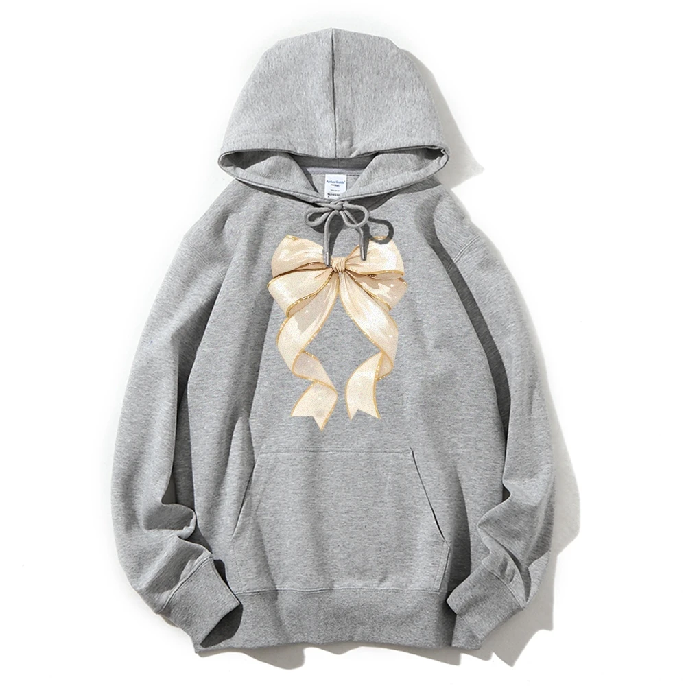 Duża kokarda, elegancka, delikatna i kobieca bluza z kapturem w stylu Y2k z grafiką, proste ubrania, miękki materiał na szykowne, codzienne stylizacje.