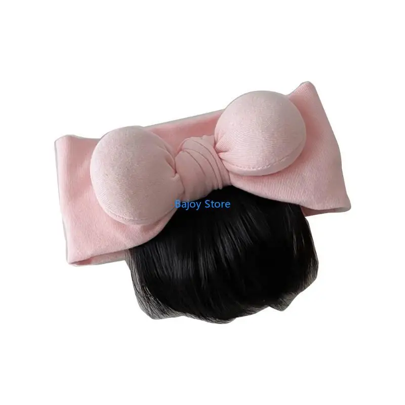 63HE Fashionable Baby Girls Hairpiece Bowknot Decor Headband Solid Color Infant Headwear Gift for Newborns and Infants