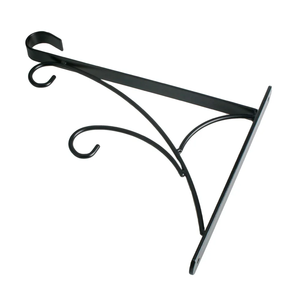 11.8-inch heavy-duty outdoor hand forged plant hook bracket, durable and stable bird feeder bracket