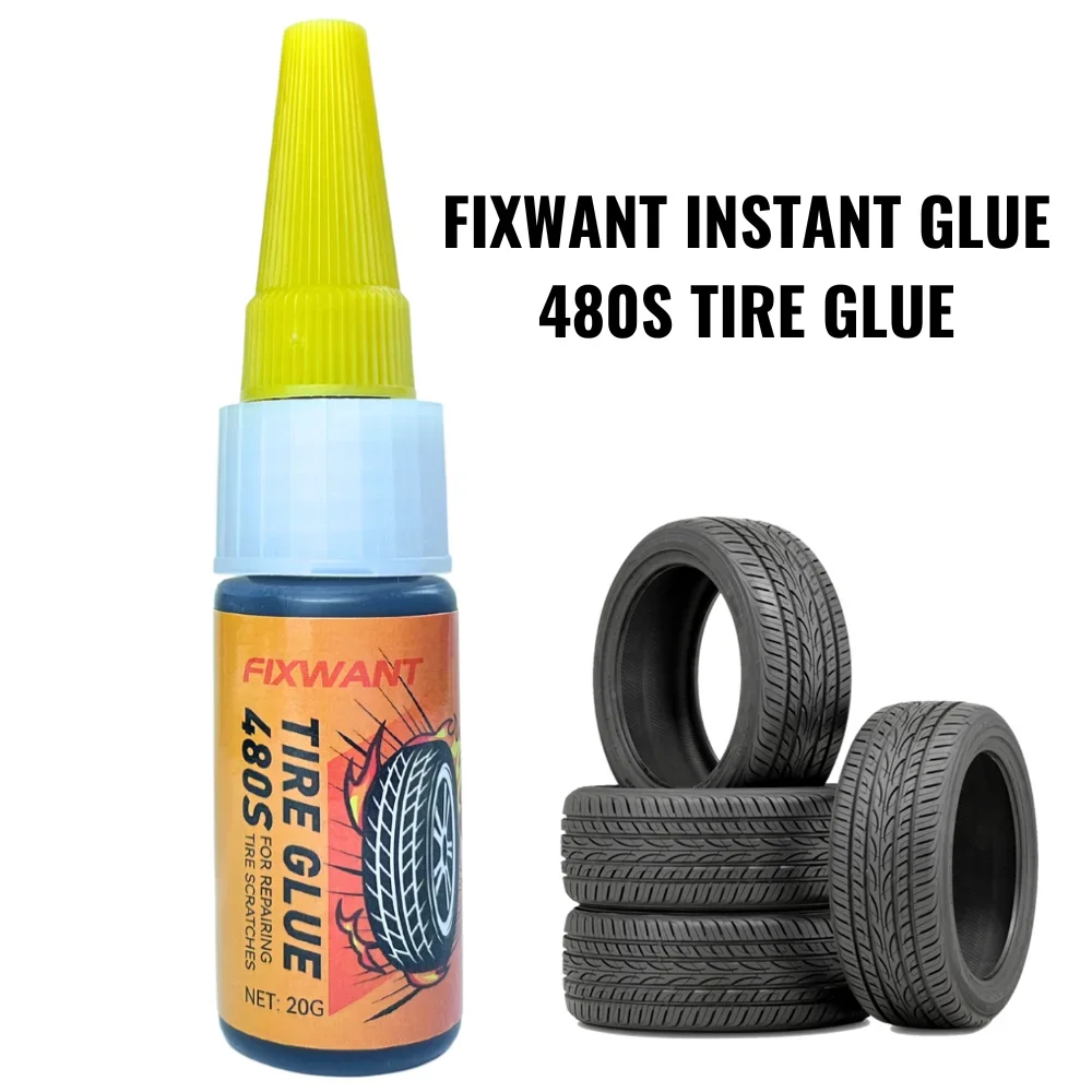 480S Black Auto Tire Repair Glue Sealer Super Caulk Car Rubber Outer Tire Wall Cracks Lateral Fix 20g