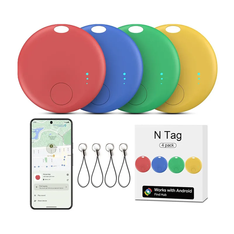 

4 Color Airtag Android Bluetooth Tracker Tag GPS Locator Tracking Device Smart Tags Work with Google's Find Hub App Item Finder