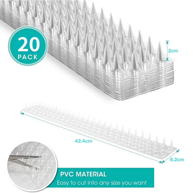 透明なプラスチック製のレプセラースパイク,猫の忌避剤,抗鳥,リスのコントロール,庭のフェンス,10,20個