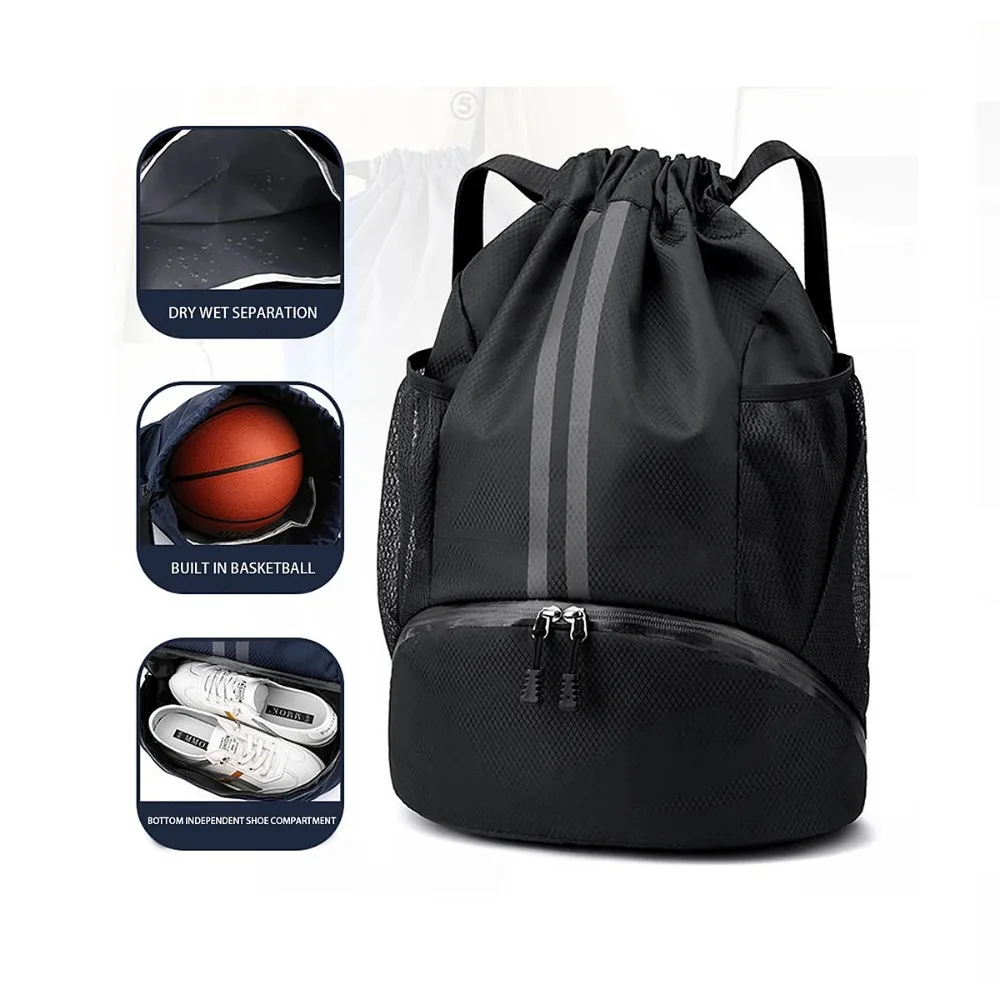 

Basketball bag, swimming bag, dry wet separation women's storage bag, sports backpack, training and fitness drawstring backpack