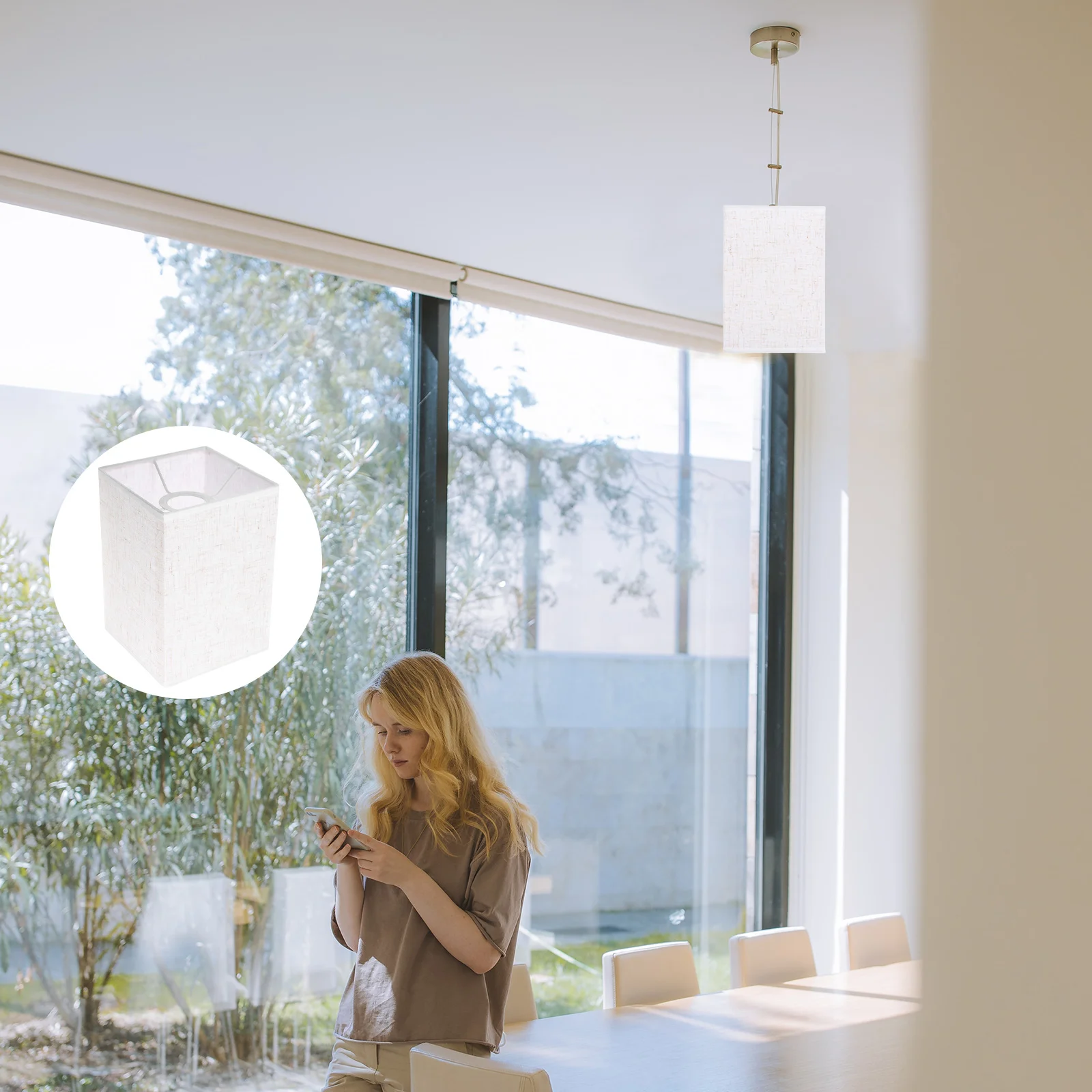 

Floor Linen Lamp Shade Pendant Light Cover Home Desktop Lampshade Delicate Lamp Cover modern linen lampshade