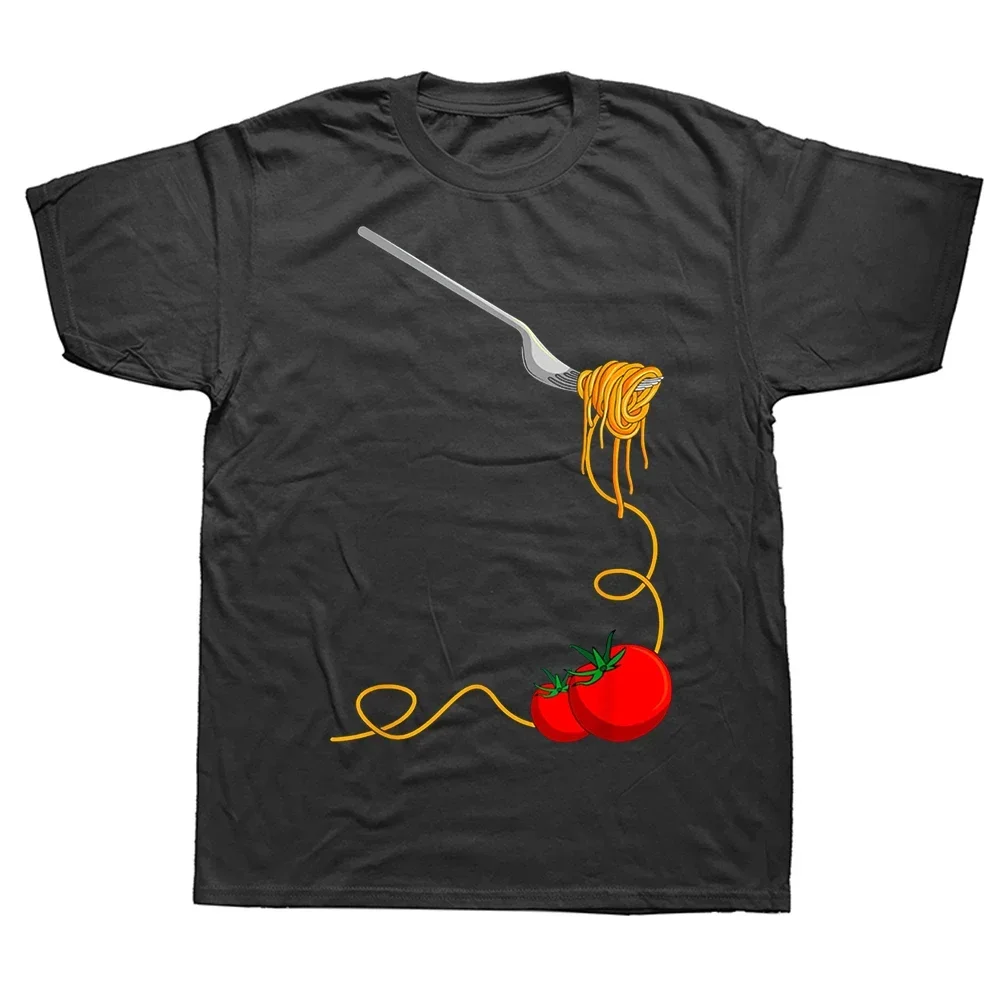 Camisetas divertidas de fideos de tomate, comida italiana, ropa informal de algodón con gráfico de verano, camiseta de manga corta para regalos de cumpleaños, ropa para hombre