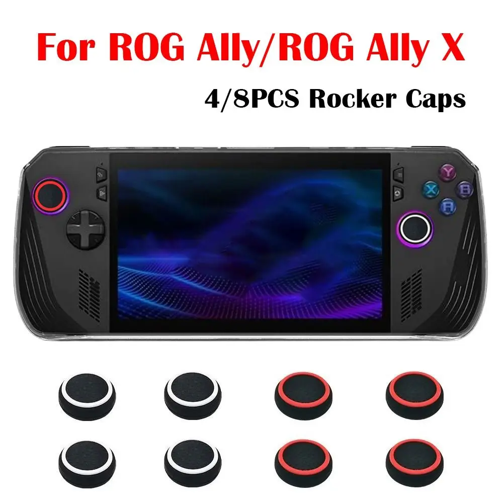 

4/8PCS Silicone Rocker Caps Ergonomic Anti Slip Handheld Game Console Thumbstick Fashion Tight Fit Joystick Cover for ROG Ally X