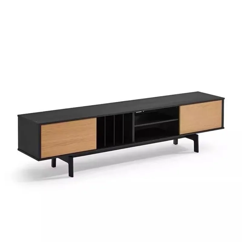 Nordic wabi-sandy wind solid wood retro color matching walnut solid wood TV cabinet, floor cabinet, home TV cabinet