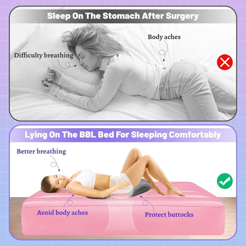 Inflatable Air Mattress Maternity Sleep Pad BBL Bed With Hole Butt Post Surgery Recovery Support For Back Pregnancy Pillow