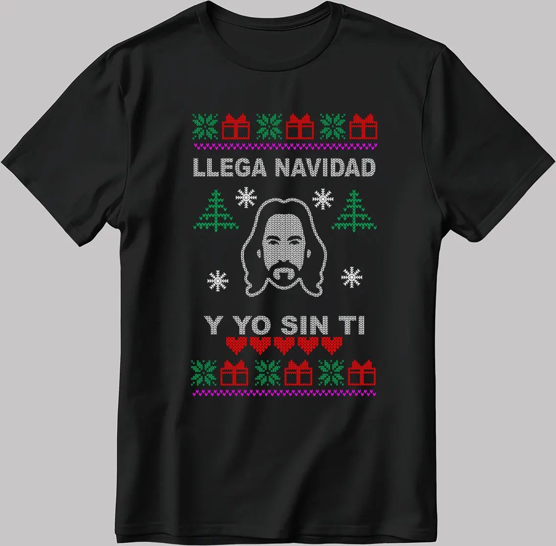 Llega Navidad Y Yo Sin Ti Poster White Black T Shirt U376