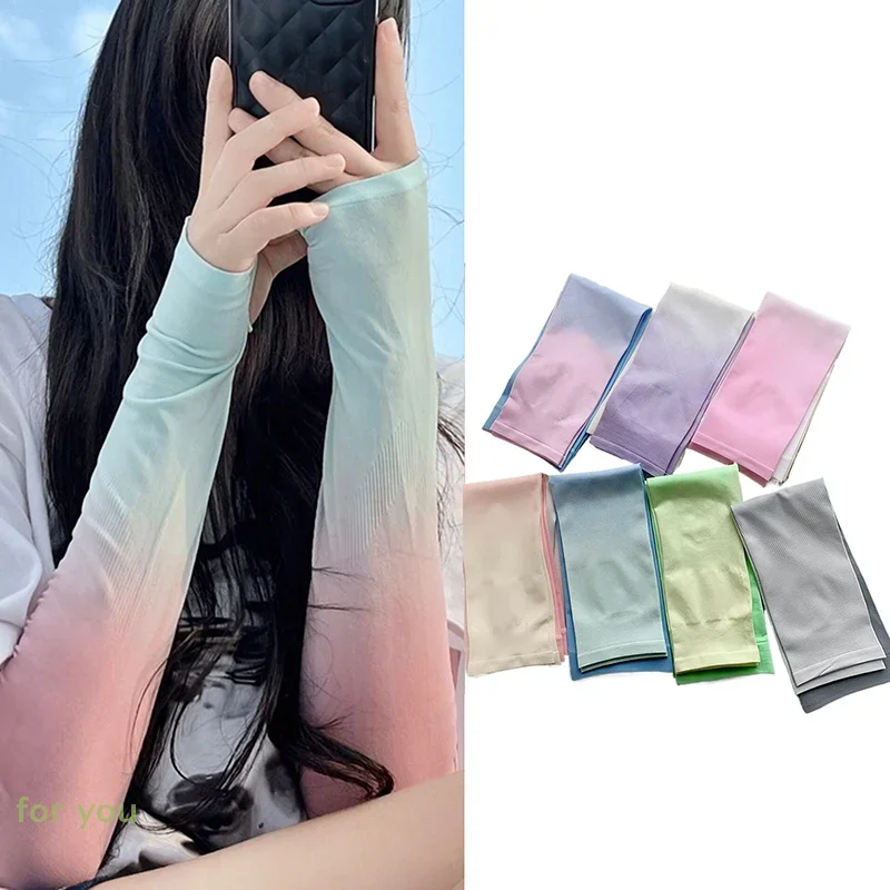 جديد الحرير الذراع كم الرجال النساء في الهواء الطلق الأشعة فوق البنفسجية حماية ظلة الذراع دفئا الصيف بارد تنفس كم مرن