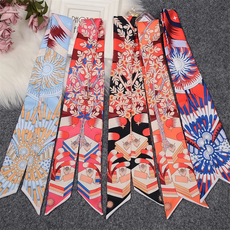 The Origin Of Pegasus Brand Scarf Hijab Skinny Bag Scarf Bandana Foulard Silk Head Scarves For Ladies Fashion Hair Headband