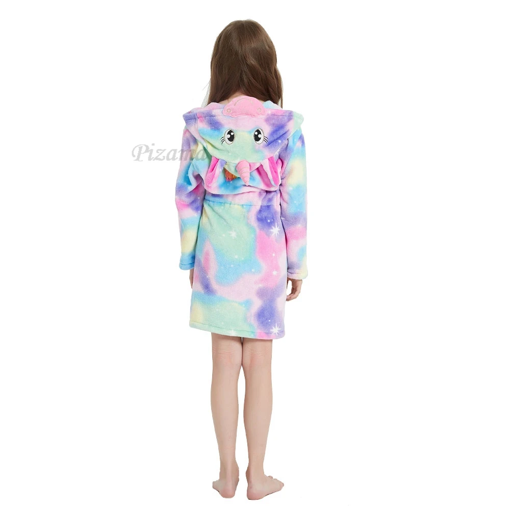 رداء حمام من الفانيلا للأطفال ، ملابس نوم ناعمة ، فتيات ، بيجامات أولاد ، ملابس منزلية مريحة للأطفال ، ملابس منزلية كرتونية ، خريف ، شتاء ، 2-12 سنة #2