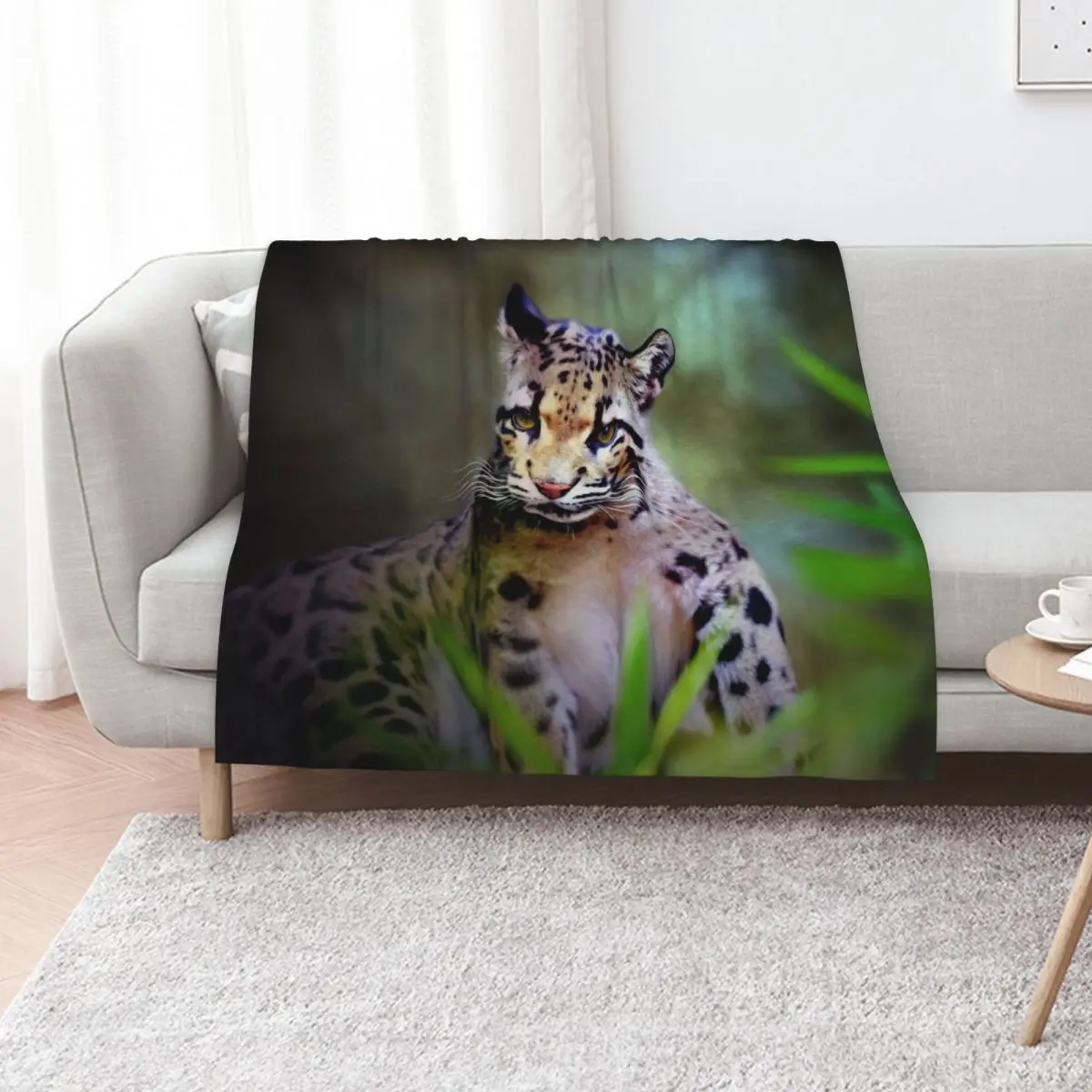 

Clouded Leopard Cub Throw Blanket Fashion Sofas for sofa Thin Sleeping Bag Blankets