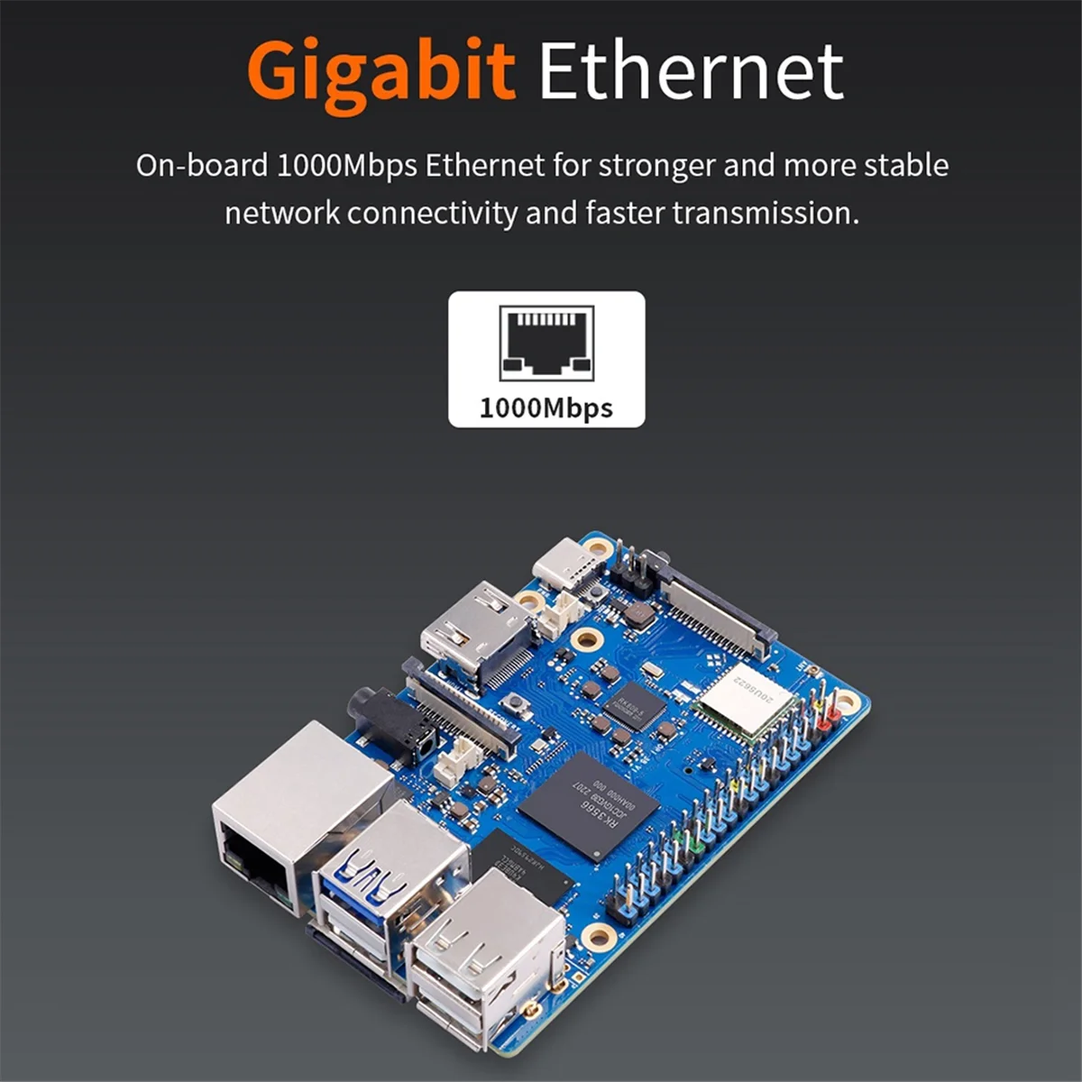 For Orange Pi 3B Development Board RK3566 Chip UK Plug_Y80A