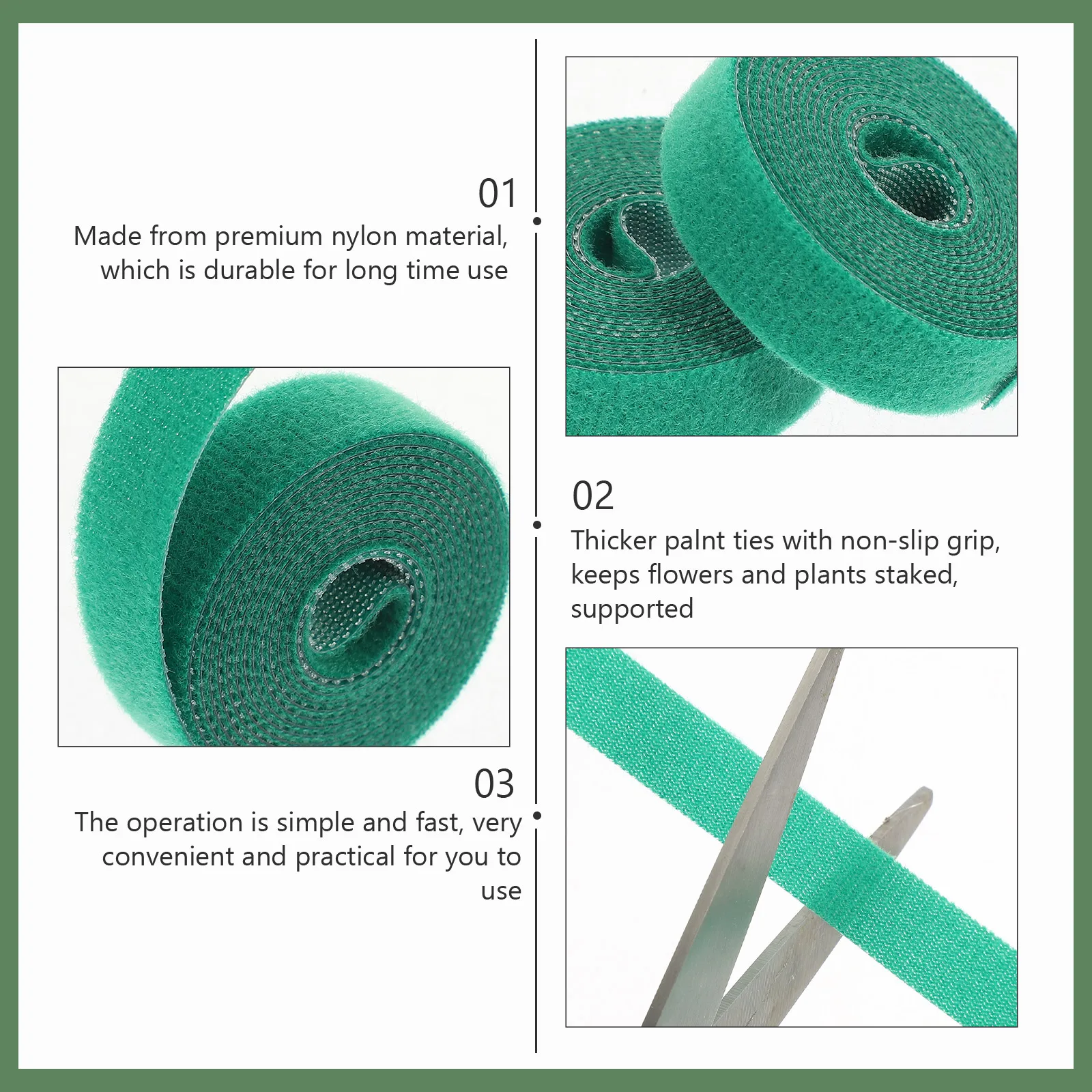 

2pcs Plant Reusable Garden Ties Thickened Plant Ties Growing Garden Tape For Plants Tomato Vine Fixing 50ft Green Nylon Straps