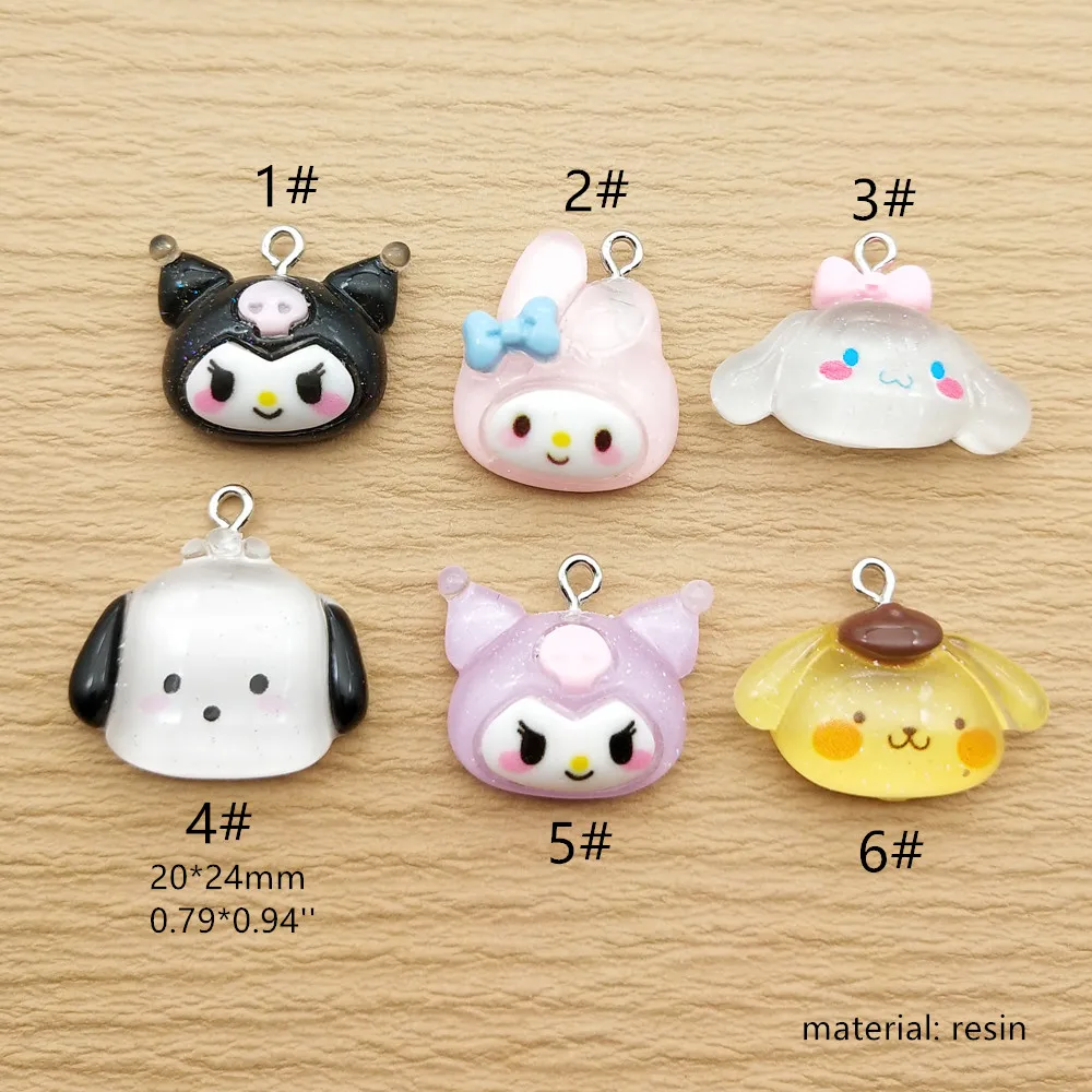 10pcs Resin Cartoon Anime Charm for Jewelry Making Earring Necklace Bracelet Pendant Phone Diy Accessories Craft Supplies