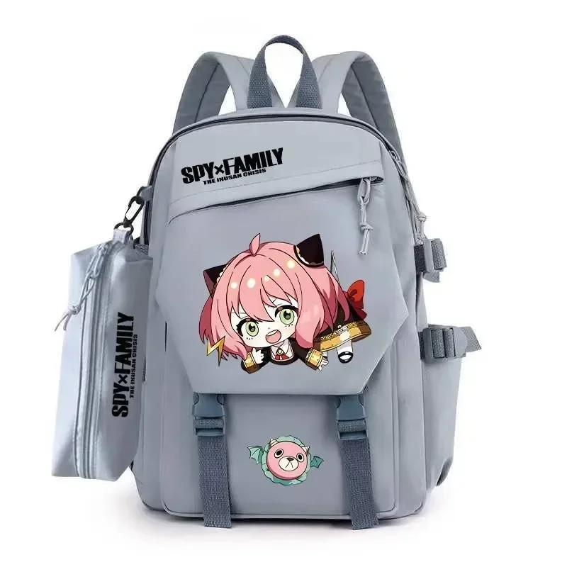 Chibi, 43x30x14 cm, Spy x Family, Borse da scuola per studenti e adolescenti, Zaini anime Mochilas di grande capacità per ragazze e ragazzi, regalo