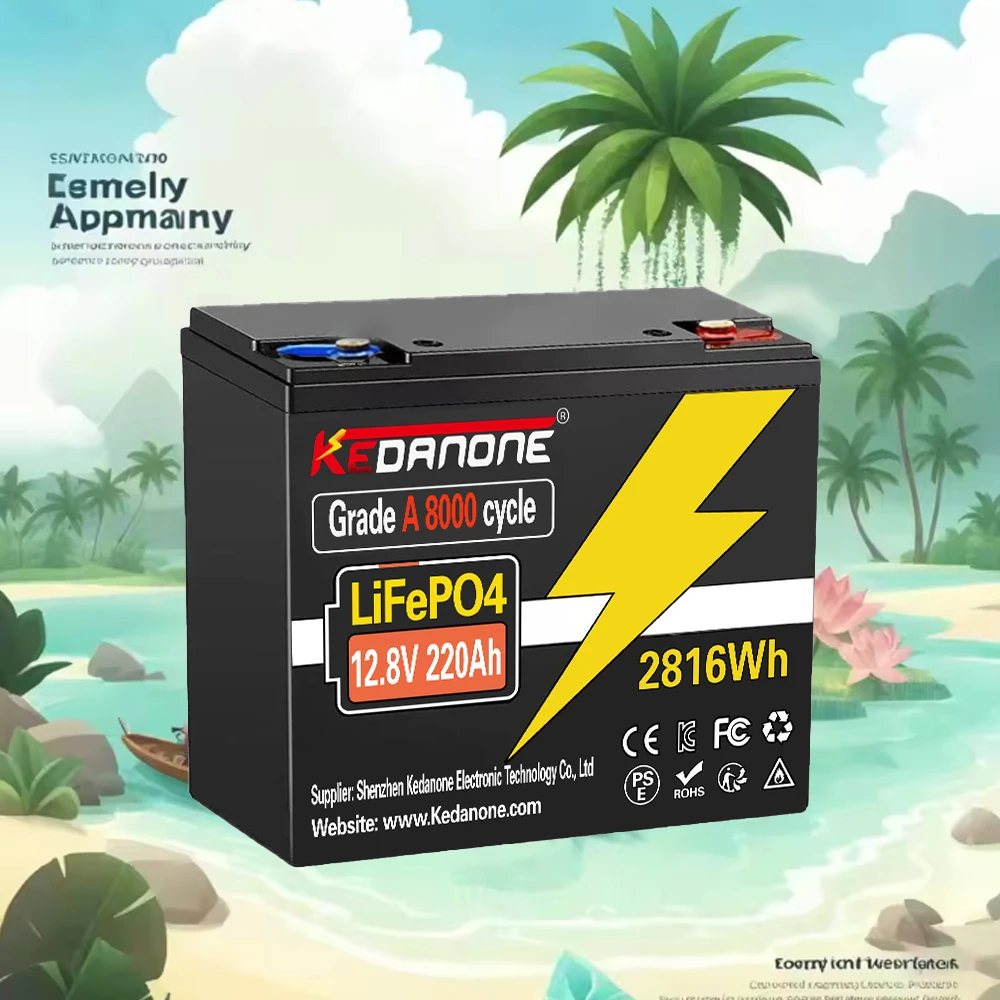 

LiFePo4 Battery 32700 12V 220Ah Lithium Iron Phosphate Battery Built-in 100A BMS for Solar Marine Overland Off-Grid