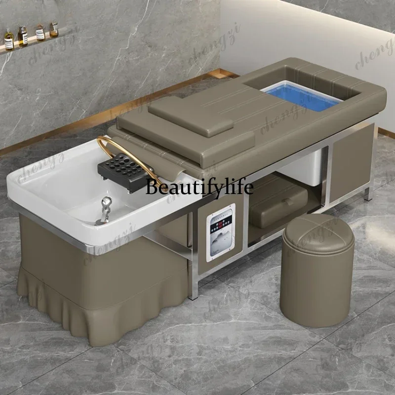 Y136  Salon Shampoo Chairs Head Spa Bed Shower Chairs Water Circulation Barber Spa Business Furniture