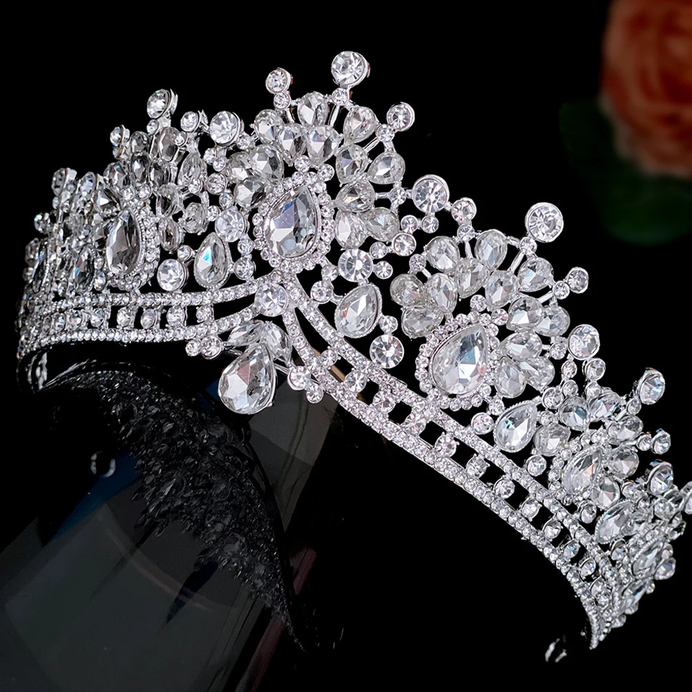 

Rhinestone Tiara Bridal Wedding Party Headpiece Girl Elegant Headband Zinc Alloy Headdress Hair Accessory Woman