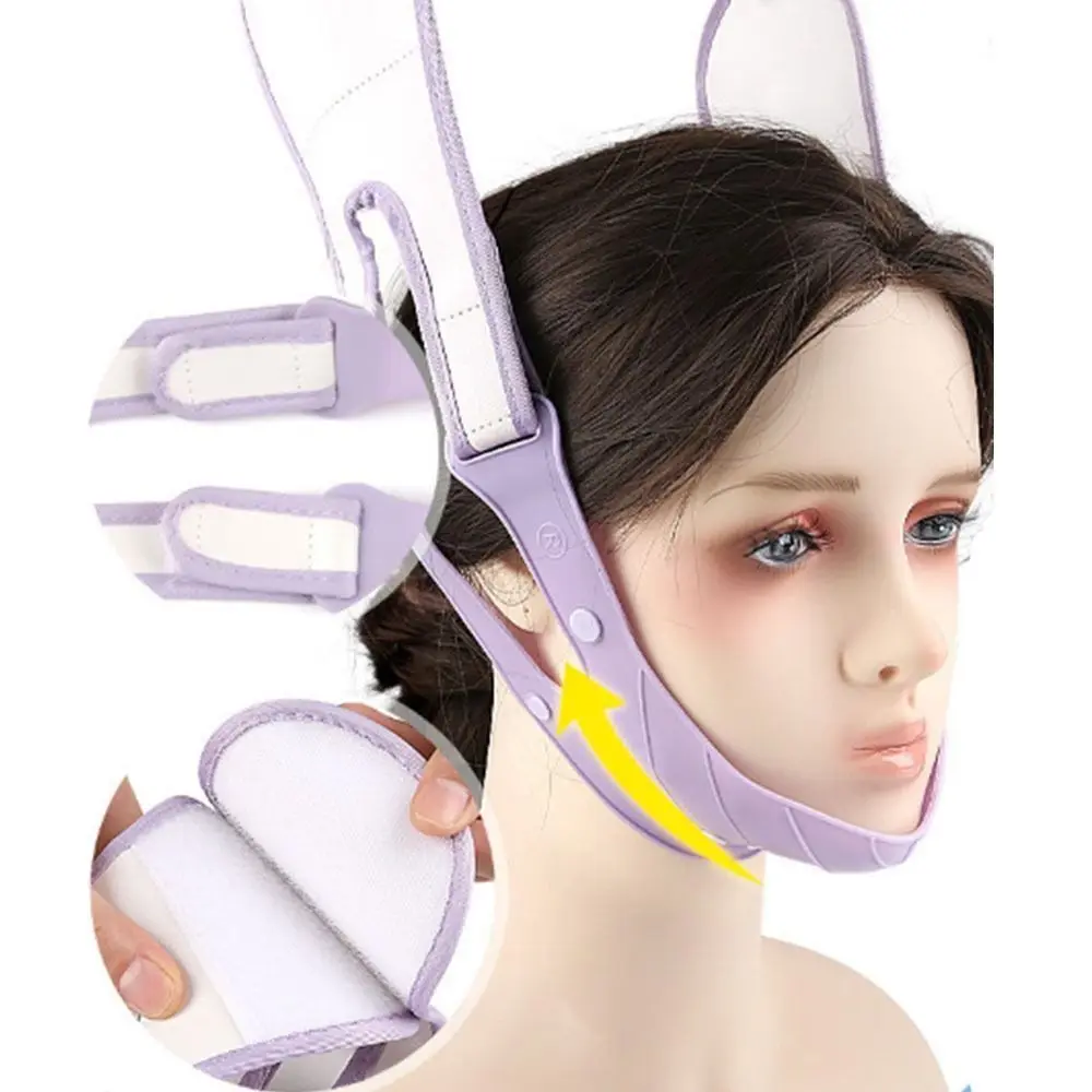 حزام وجه قابل لإعادة الاستخدام، على شكل حرف V، أداة تنحيف الوجه على شكل حرف V، أداة تجميل مضادة للانزلاق وقابلة للتعديل لشد الوجه #5