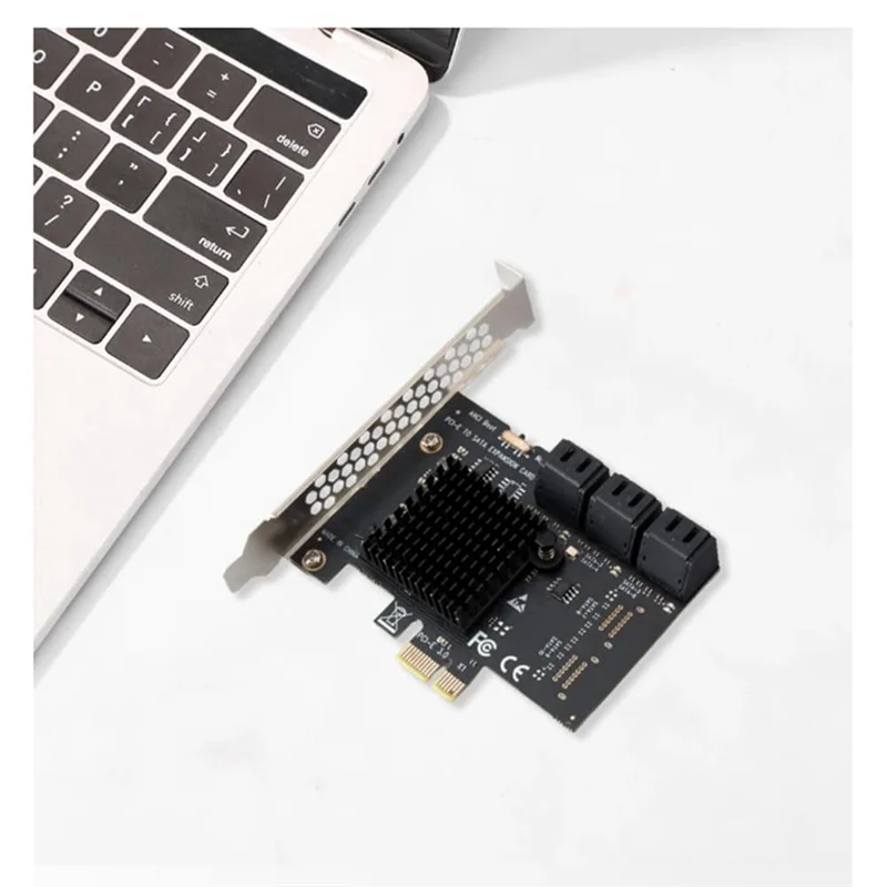 Placa de expansão PCI-E para SATA3.0 de 6 portas Adaptador de mesa de 6 Gbps para discos rígidos de estado sólido e mecânicos